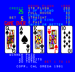 Cal Omega - Game 24.0 (Gaming Draw Poker, hold) Screenthot 2